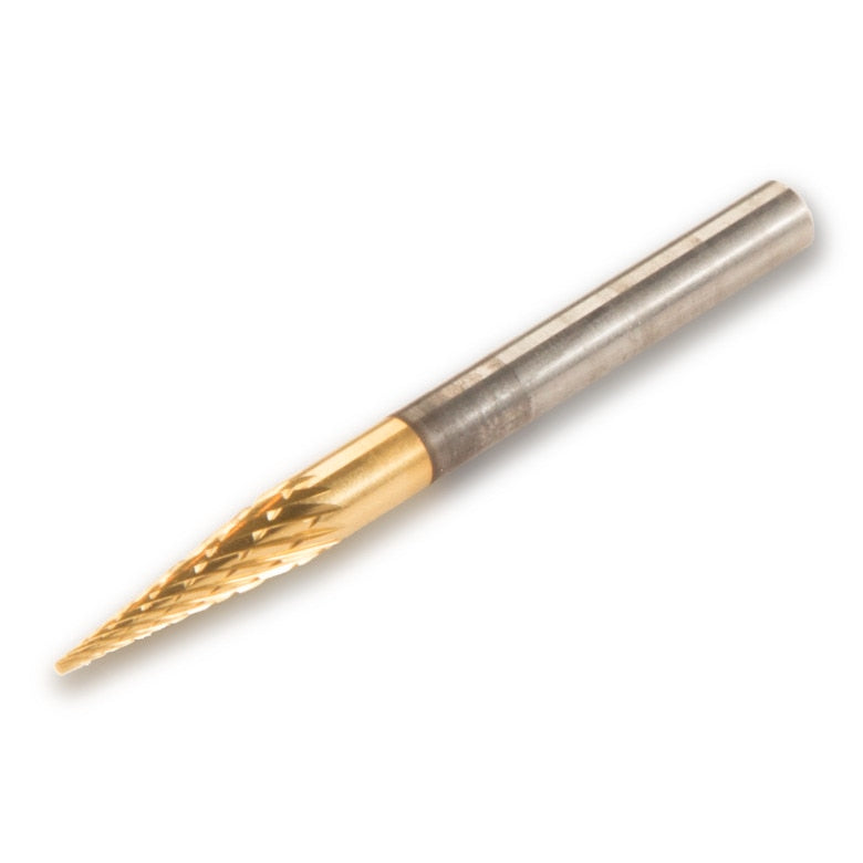 14° Cone Mini Titanium Nitride Coating Carbide Burr