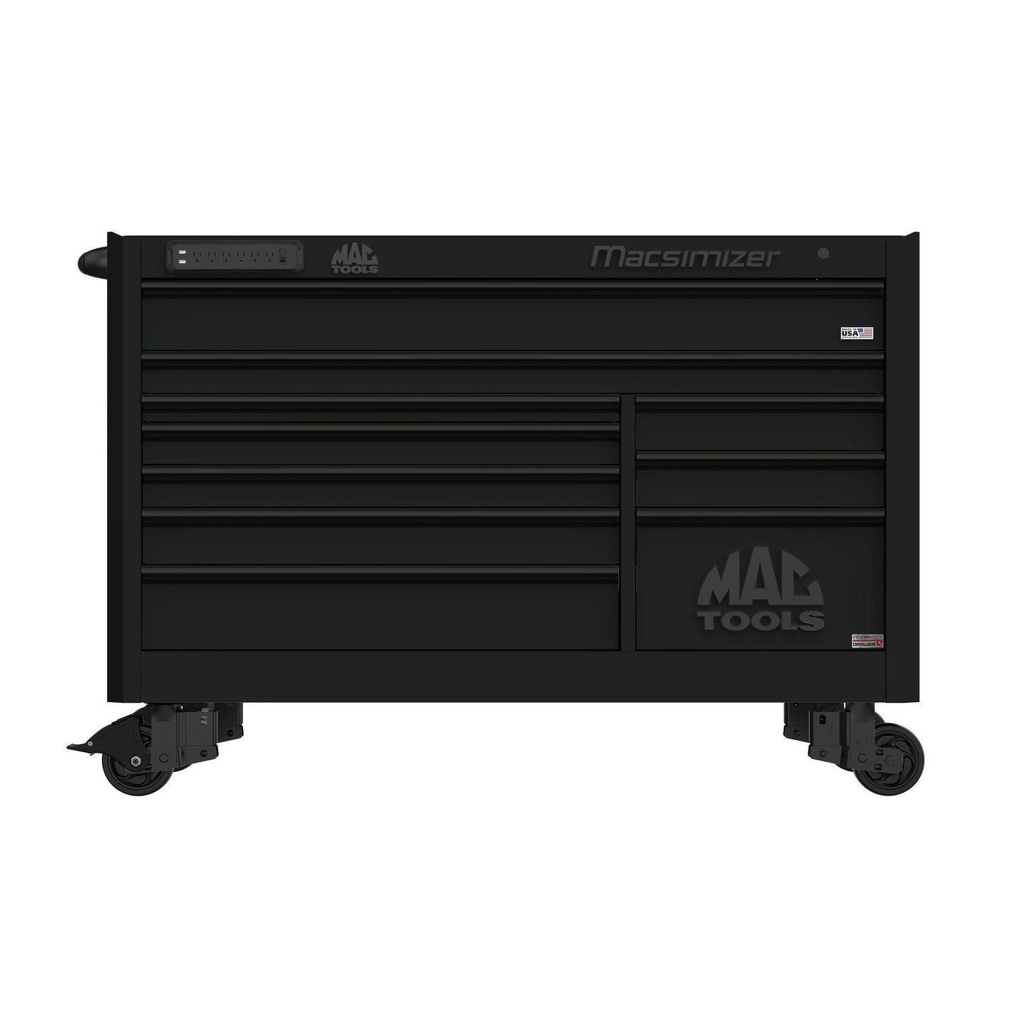Macsimizer® Series 10-Drawer Workstation with PowerTech™ Drawer - Flat Black