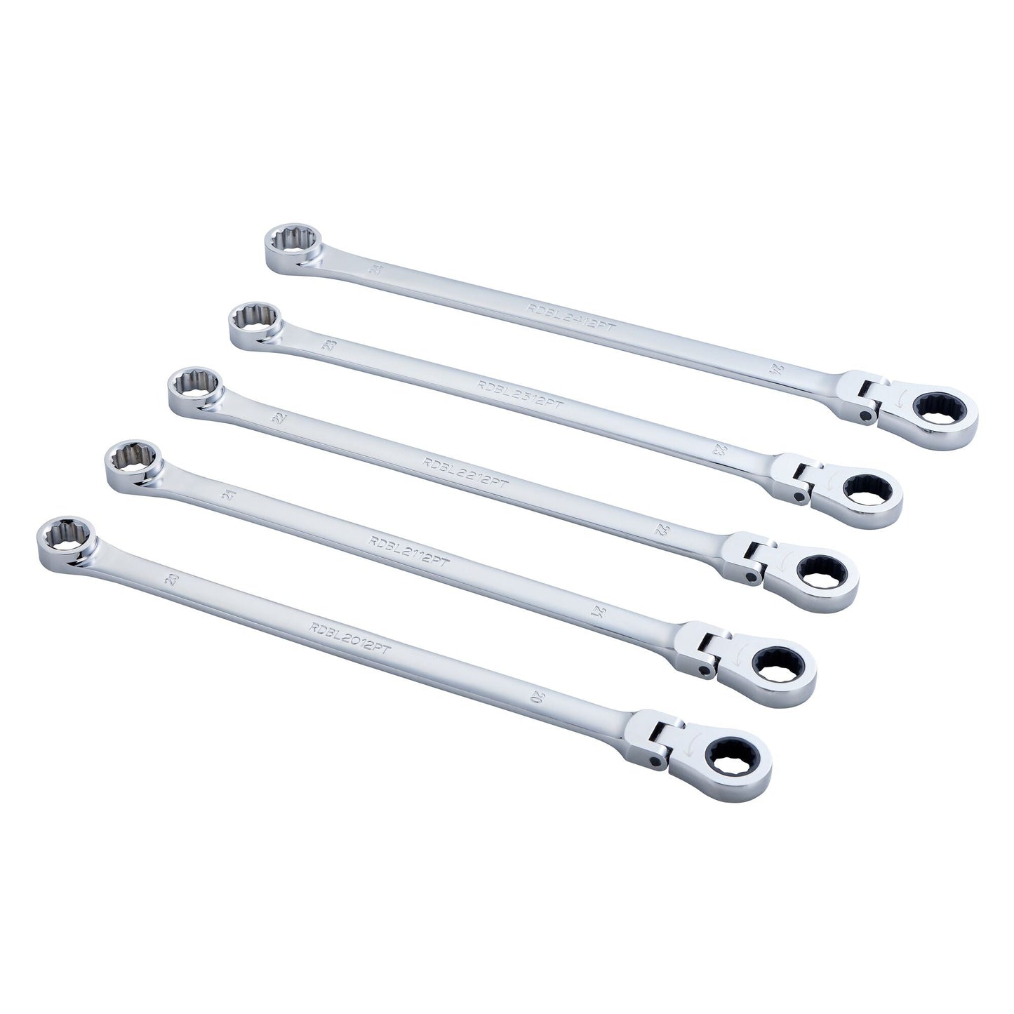 5-PC. Metric XL Flex Head Ratcheting Wrench Set – 12 pt.