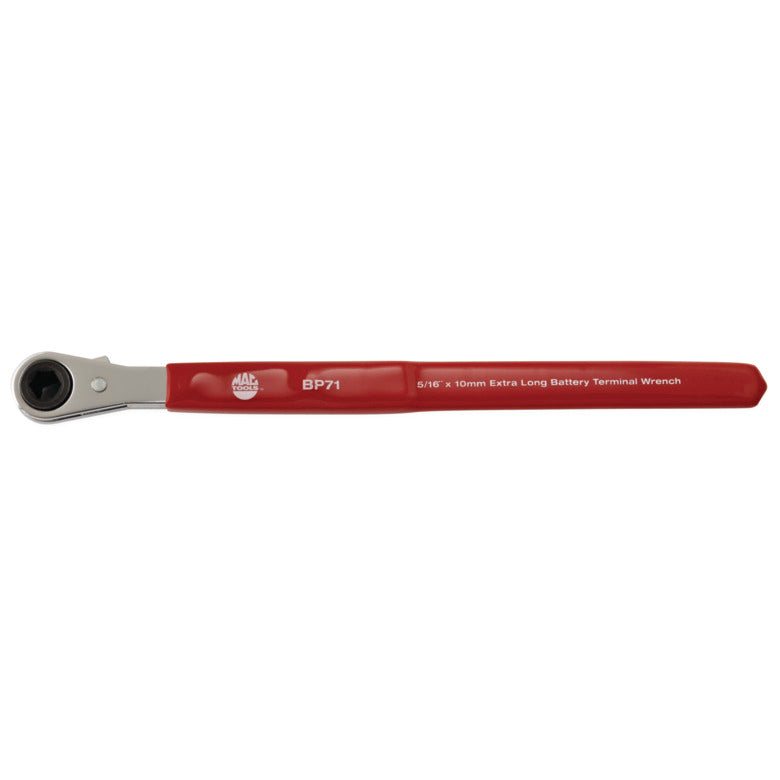 Extra-Long Ratcheting Battery Terminal Box Wrench 5/16" x 10mm