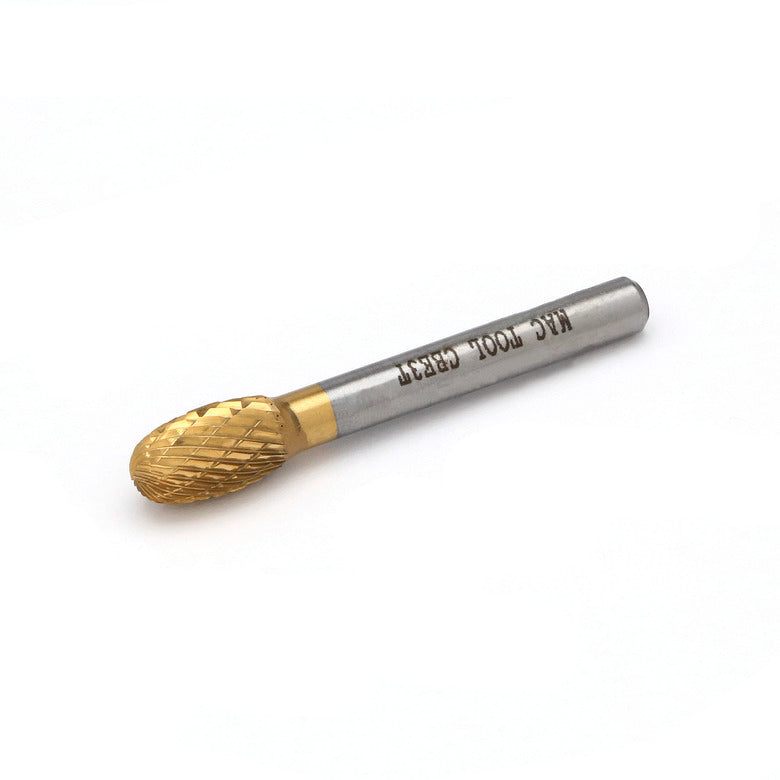 Oval Titanium-Nitride Coated Carbide Burr
