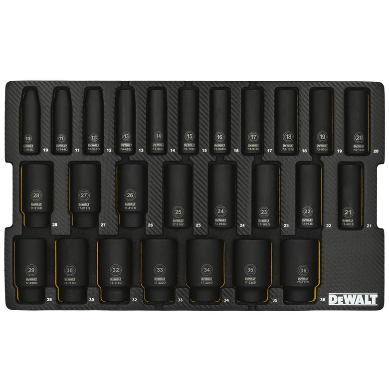 26-PC. ½” Drive Deep Metric Impact Socket Set