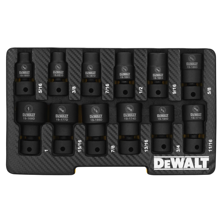 12-PC. 3/8” Drive SAE Universal Impact Socket Set