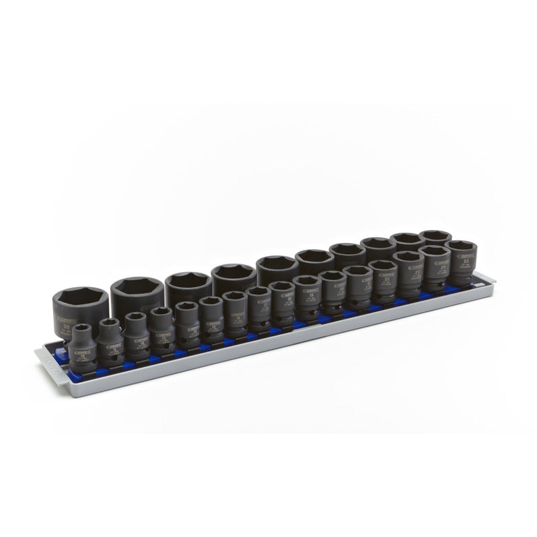 26-PC. 1/2" Drive Metric Impact Socket Set - 6-PT.