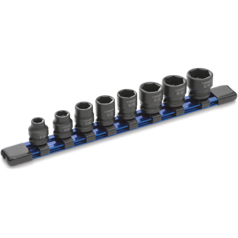 8-PC. 3/8" Drive SAE Stubby Impact Socket Set - 6-PT.
