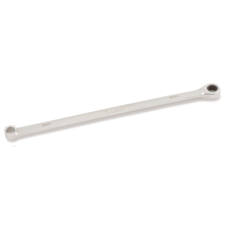 Extra-Long Non-Reversible Ratcheting Double-Box End Wrench 8mm - 12-PT.