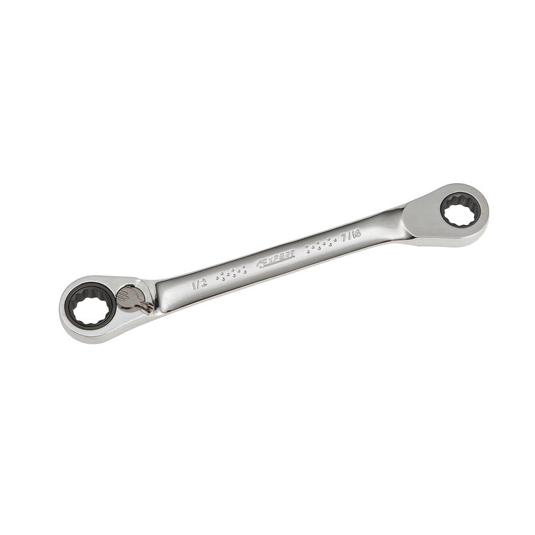 Reversible Ratcheting Double-Box End Wrench 16mm x 18mm - 12-PT.