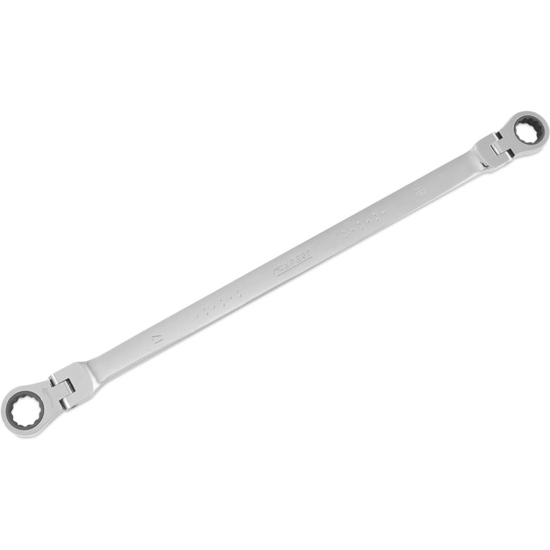 Extra-Long SAE Double-Box Flex Ratcheting Wrench 16mm x 17mm - 12-PT.