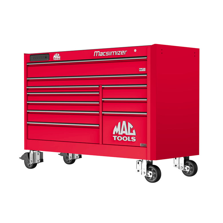 Macsimizer® Series 10-Drawer Workstation with PowerTech™ Drawer - Firebrick Red