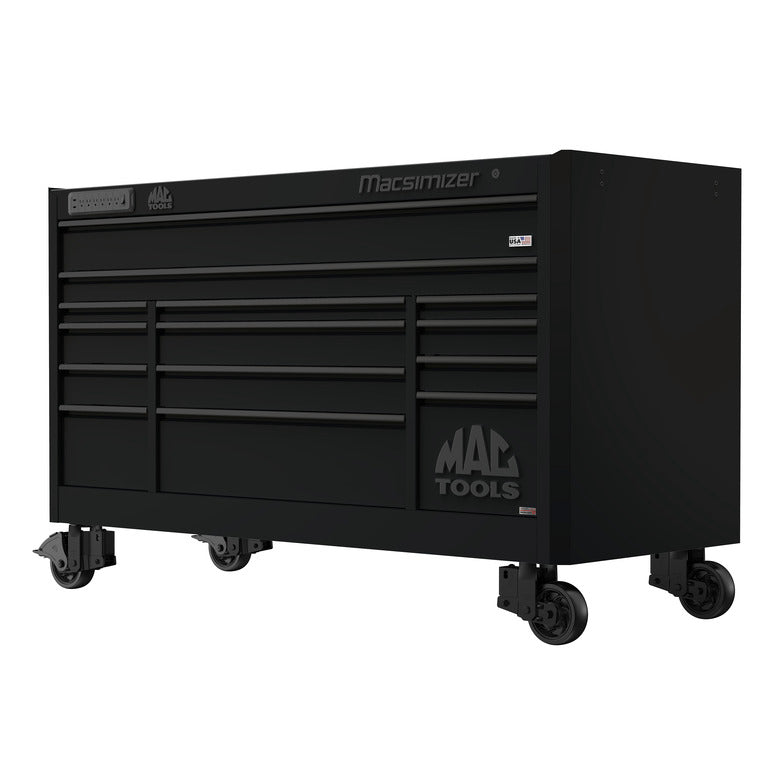 Macsimizer® Series 14-Drawer Workstation with PowerTech™ Drawer - Flat Black