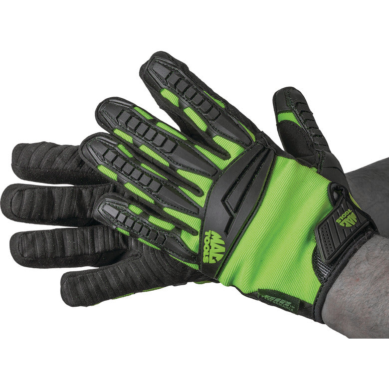 212 Hi-Viz Green Impact Gloves - Large