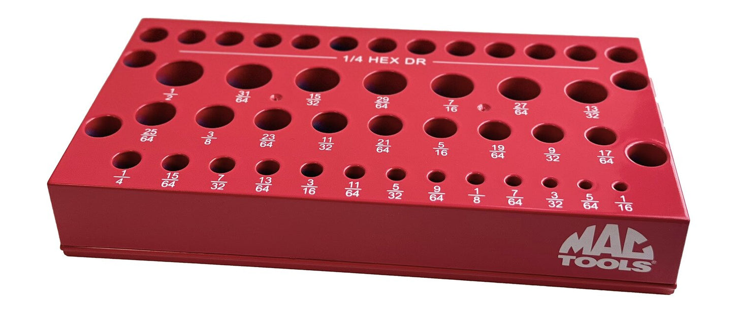 42-Slot Magnetic Drill Bit Holder - Red