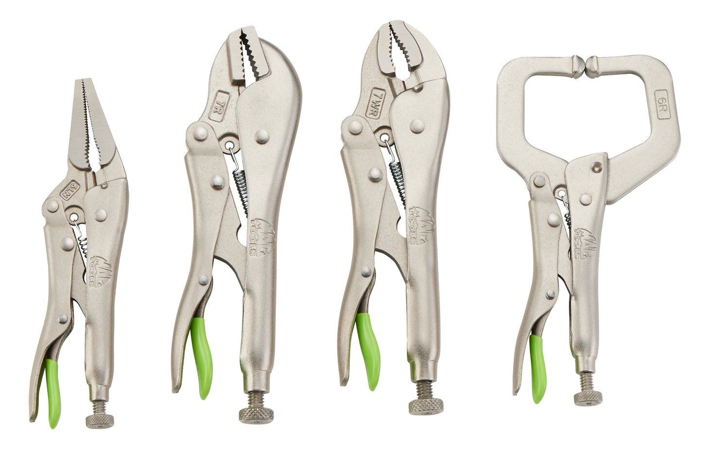 4-PC. Trigger Release Locking Pliers Set - Green