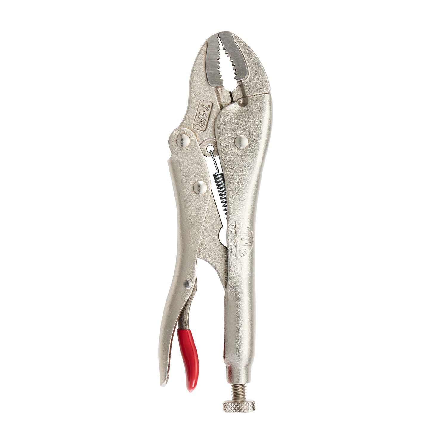 7" Curved Jaw Trigger Release Locking Pliers with Wire Cutter - Red