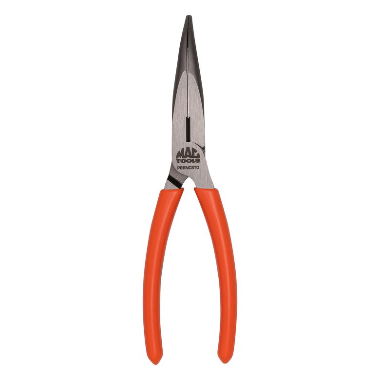 8" Bent Long-Nose C.S.T. Pliers With Cutter HI-VIZ Orange