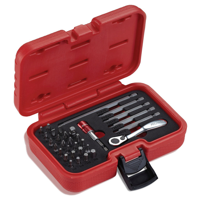 32-PC. 1/4" Hex Drive Ratcheting Bit Set