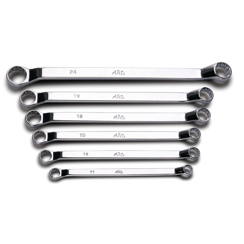 6-PC. Metric Modified Offset Double-Box Wrench Set - 12-PT.