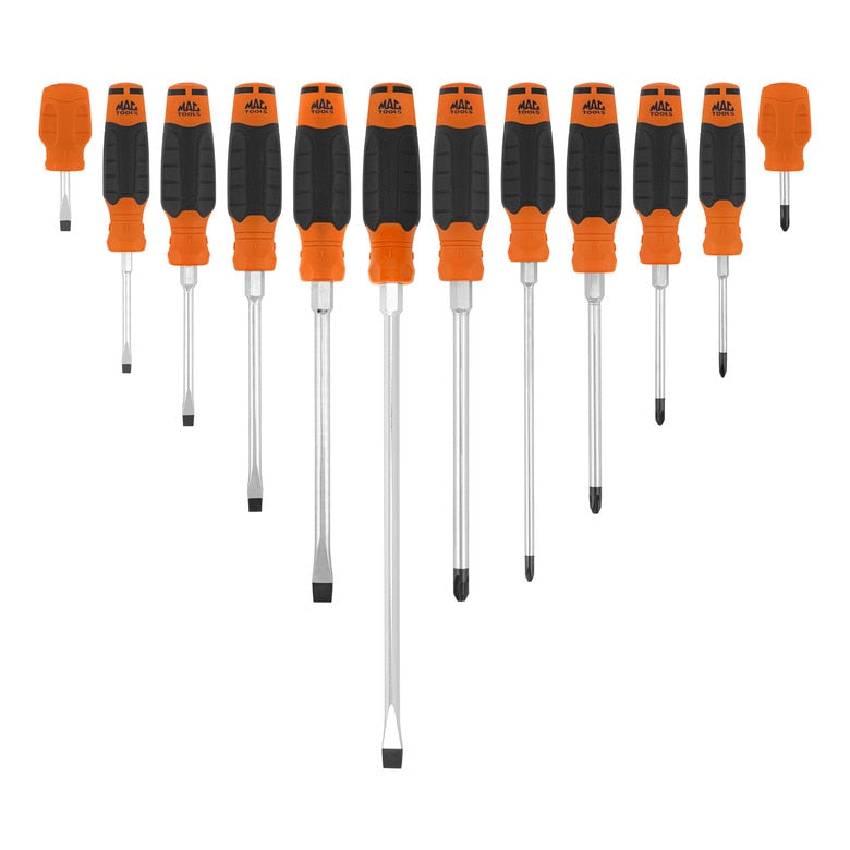 12-PC. Mac-Grip™ Combination Screwdriver Set - Orange