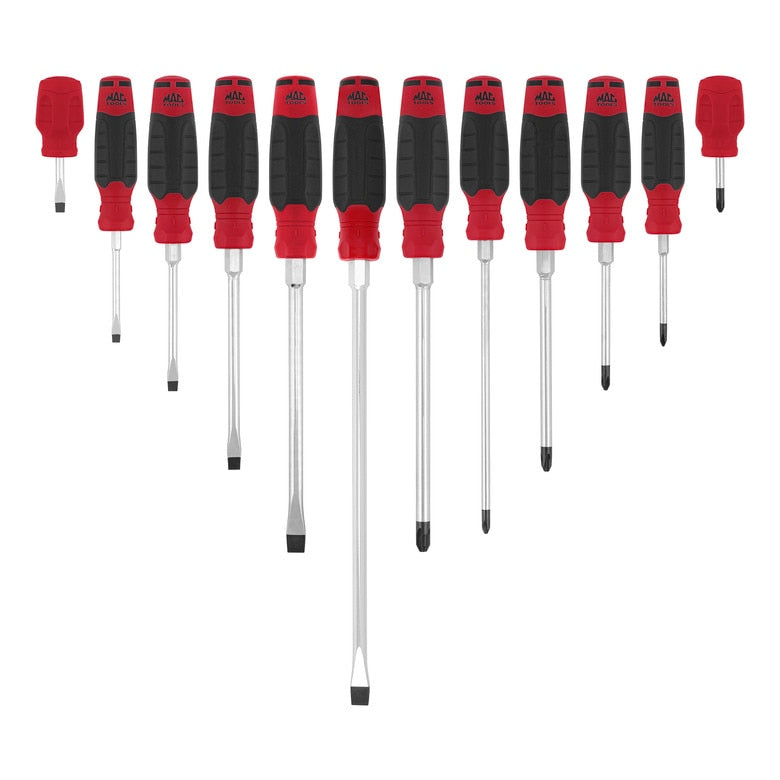 12-PC. Mac-Grip™ Combination Screwdriver Set - Red
