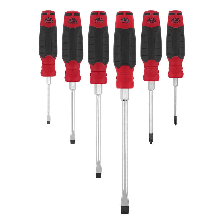 6-PC. Mac-Grip™ Combination Screwdriver Set - Red