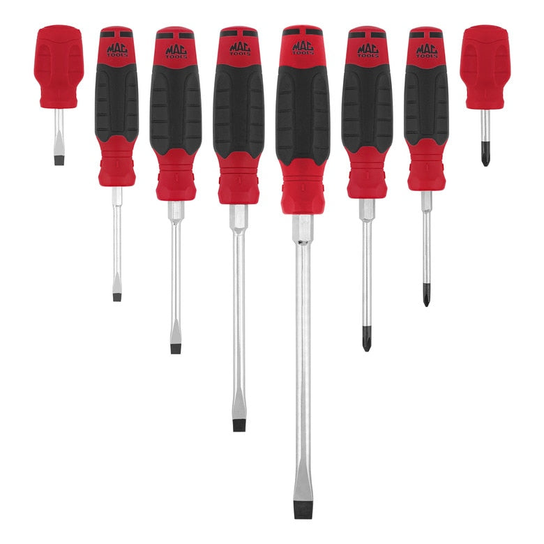 8-PC. Mac-Grip™ Combination Screwdriver Set - Red