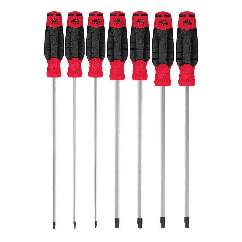 7-PC. Mac-Grip™ Tamper-Resistant Torx® Screwdriver Set - Red