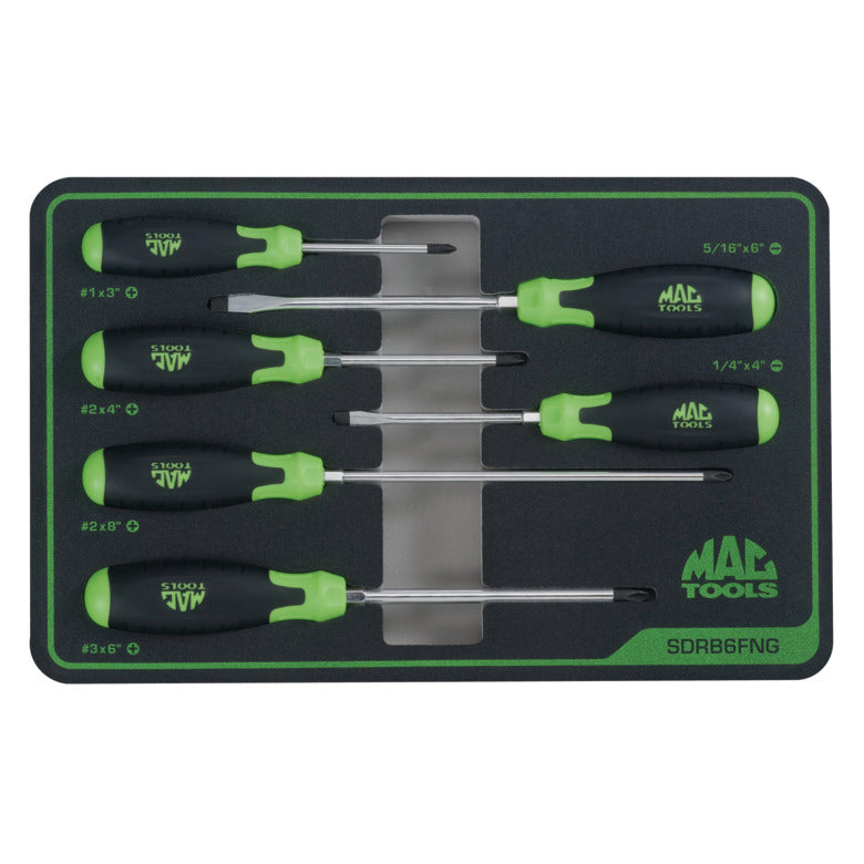 6-PC. Screwdriver Set in Foam – Green