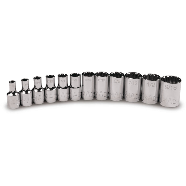 12-PC. 1/4" Drive SAE Spline Socket Set