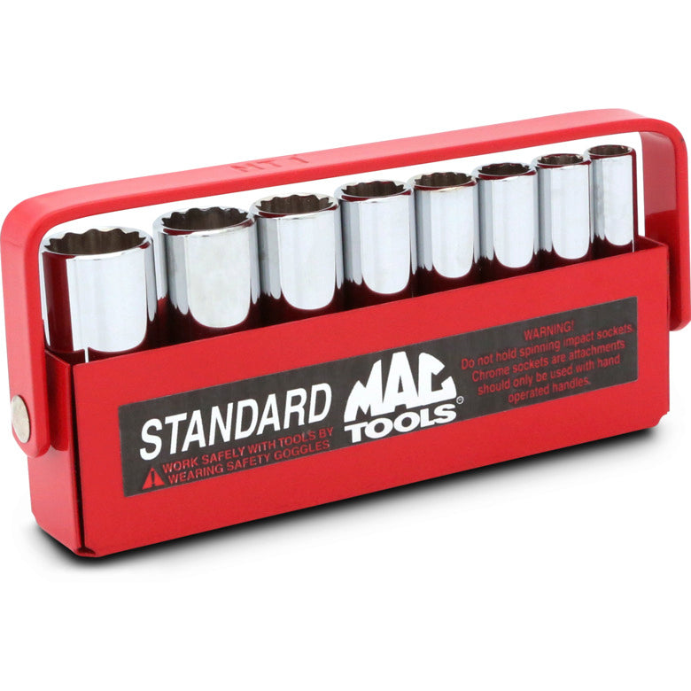 8-PC. 1/4" Drive SAE Deep Socket Set - 12-PT.