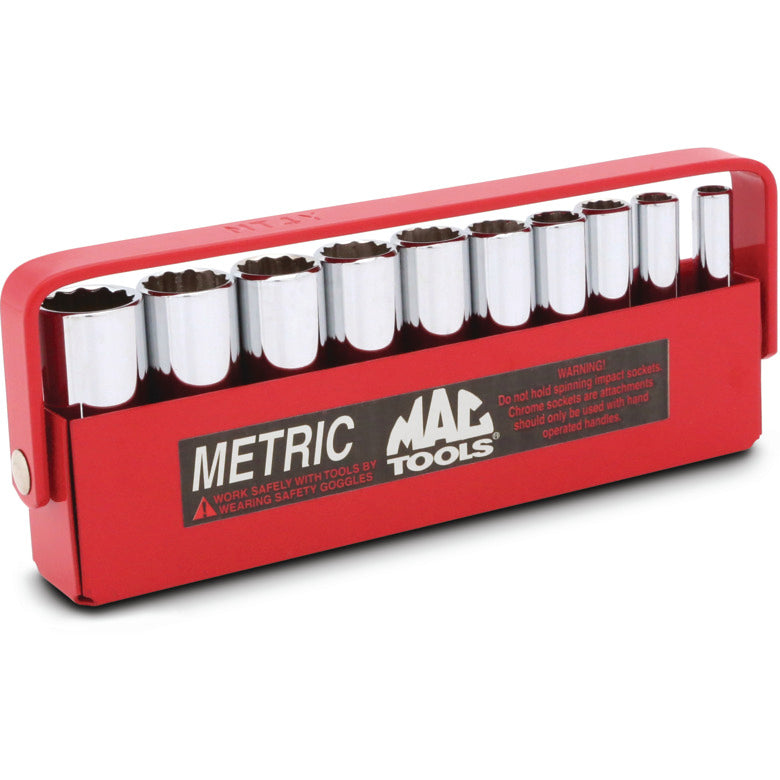 10-PC. 1/4" Drive Metric Deep Socket Set - 12-PT.