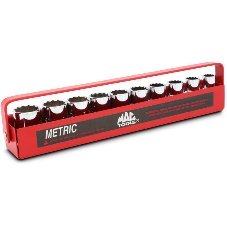 10-PC. 1/2" Drive Metric Socket Set - 12-PT.