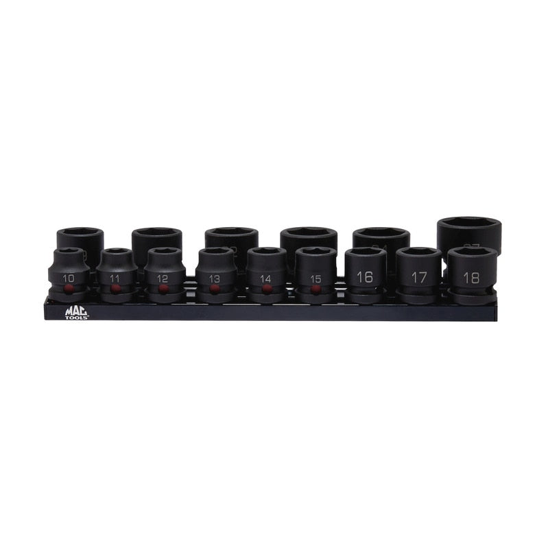 15-PC. 1/2" Drive 6 pt. Stubby Impact Socket Set