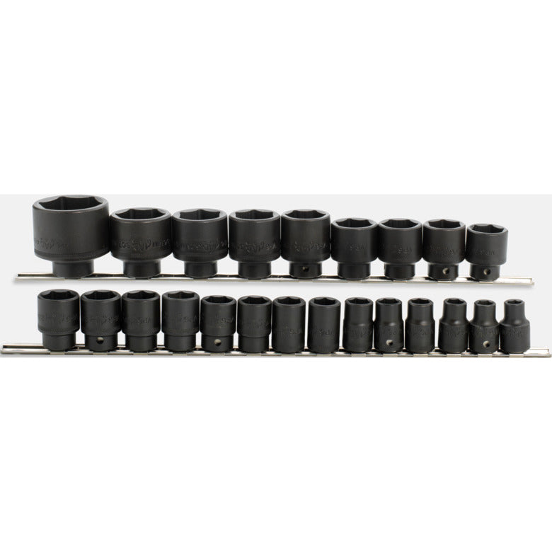 23-PC. 1/2" Drive Metric Impact Socket Set - 6-PT.
