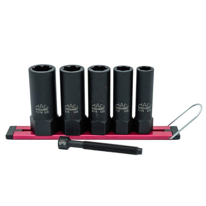 5-PC 3/8" Drive R.B.R.T™ SAE Impact Foreign Object Removal (FOR) Deep Extractor Socket Set