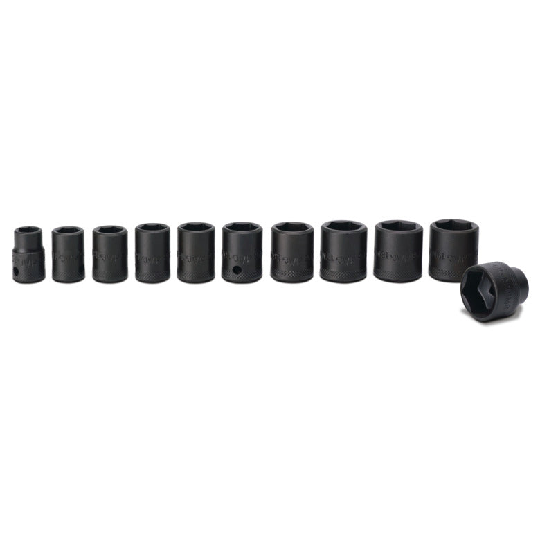 11-PC. 3/8" Drive Metric Impact Socket Set - 6-PT.