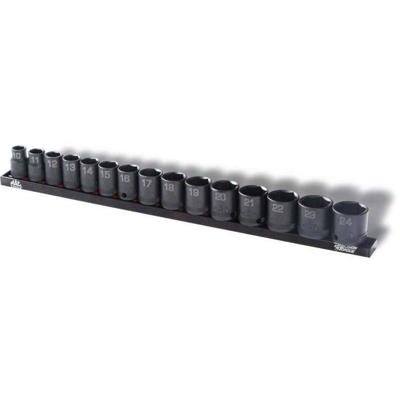 15-PC. 3/8" Drive Metric Impact Socket Set - 6-PT.