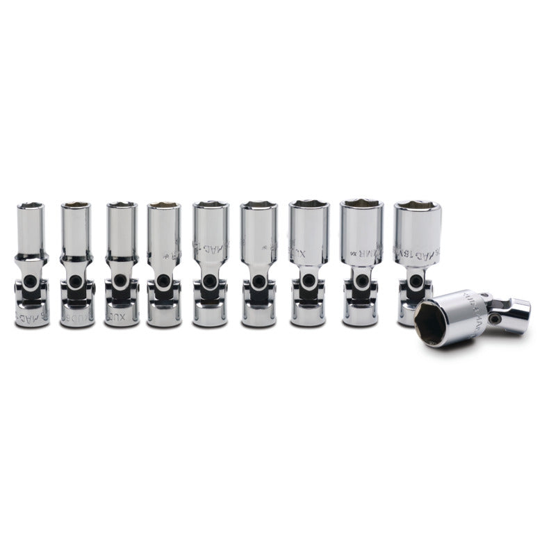 10-PC. 3/8" Drive Metric Deep Universal Socket Set - 6-PT.