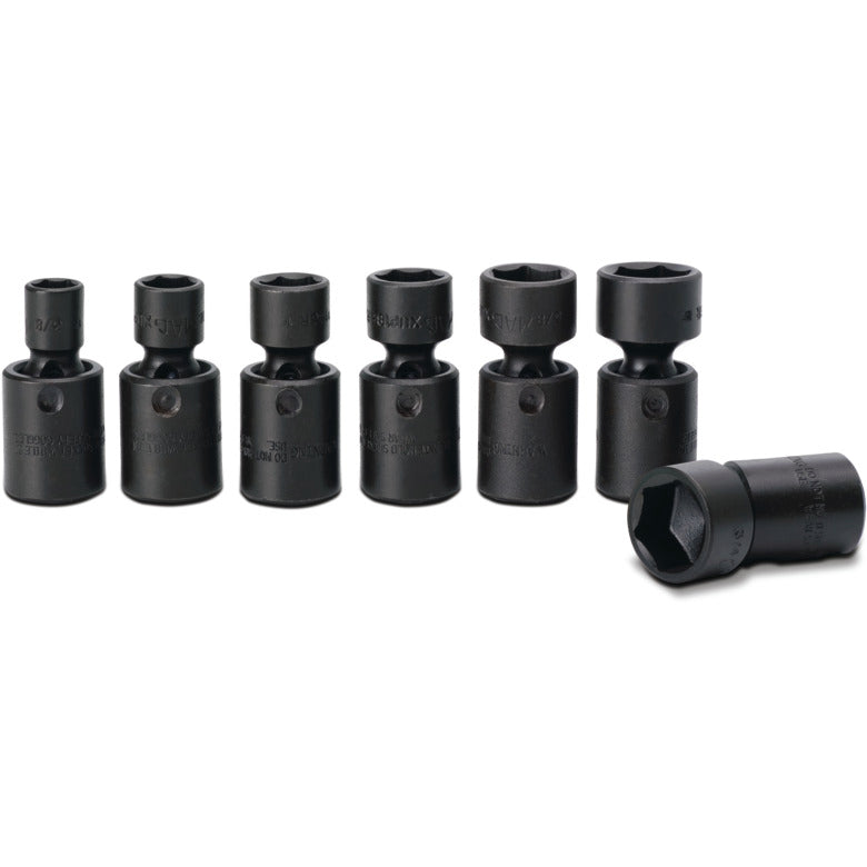 7-PC. 3/8" Drive SAE Universal Impact Socket Set - 6-PT.