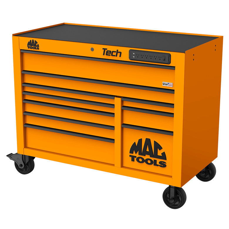 Tech™ Series 10-Drawer Workstation - Fireball Orange