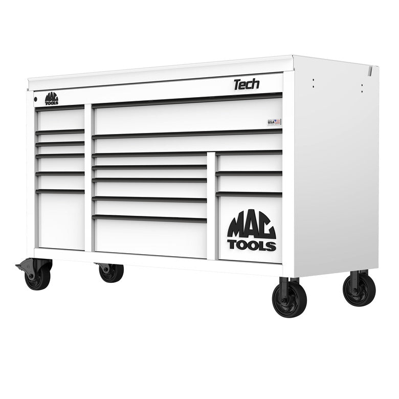 Tech™ Series 16-Drawer Drop Top Workstation - Titanium White