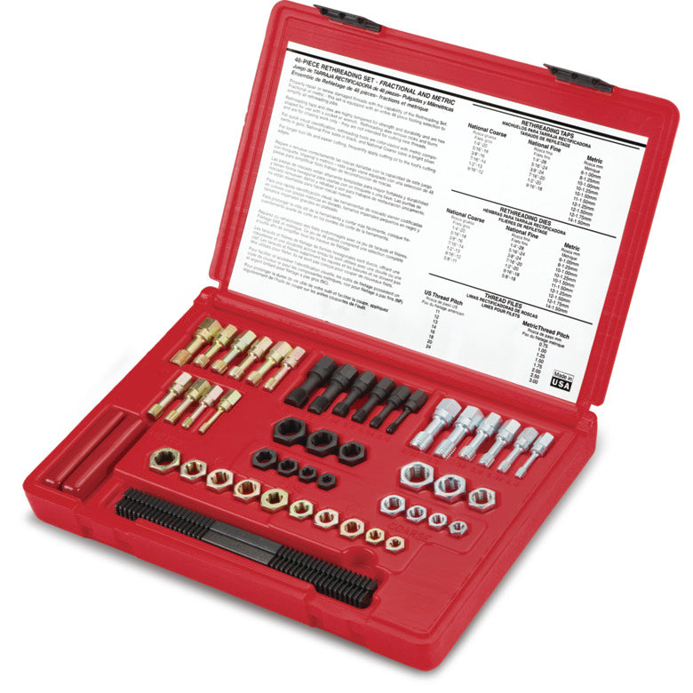 48-PC. Rethreading Tap and Die Set