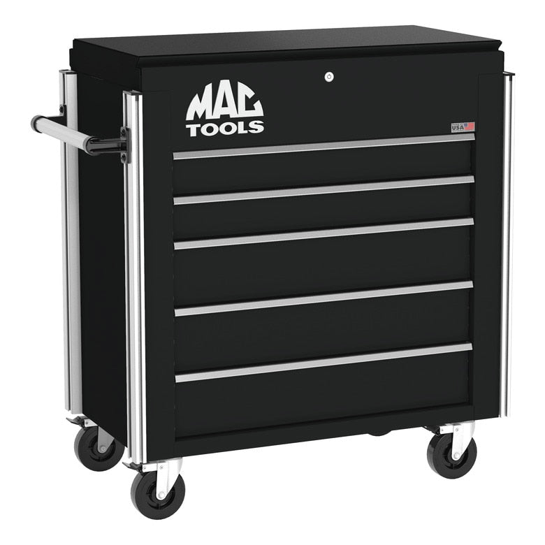 5-Drawer Utility Cart w/ Full Lid - Galaxy Black