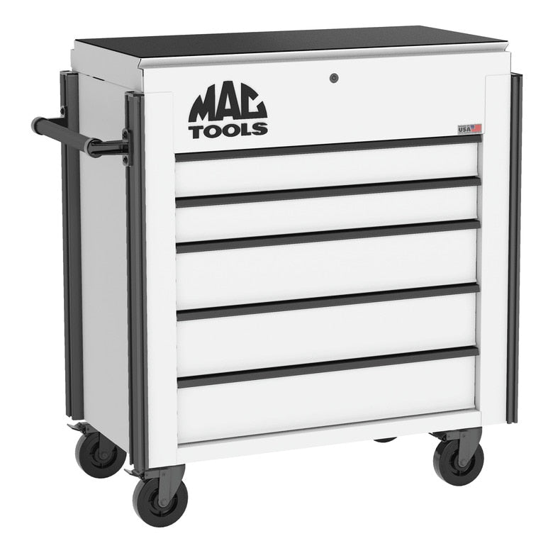 5-Drawer Utility Cart w/ Full Lid - Titanium White