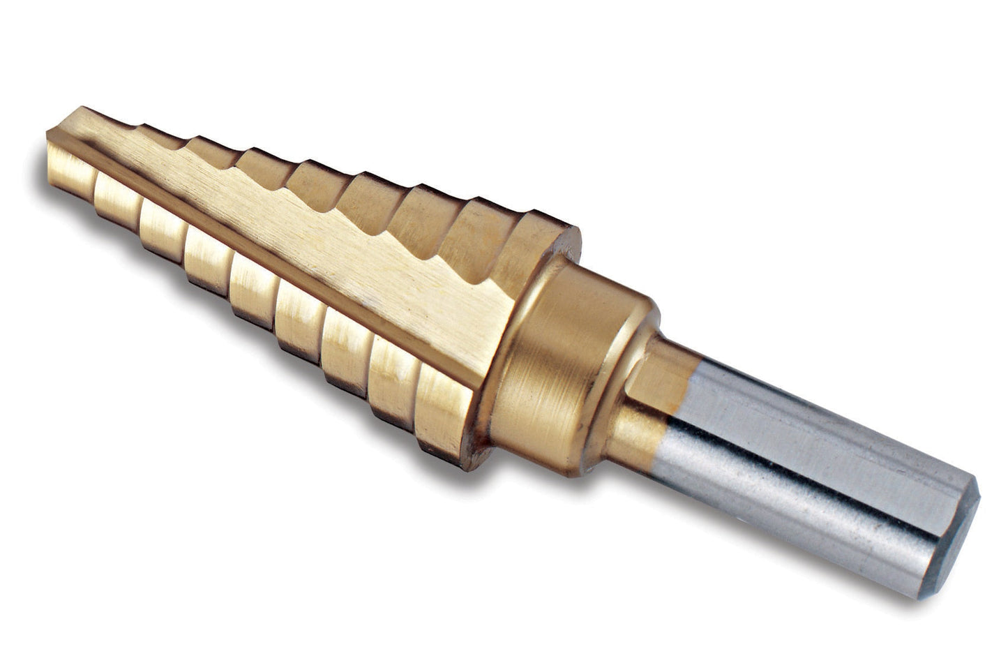 Titanium-Nitride Coated Stepped Drill Bit 1/4" - 3/4" (9 steps)