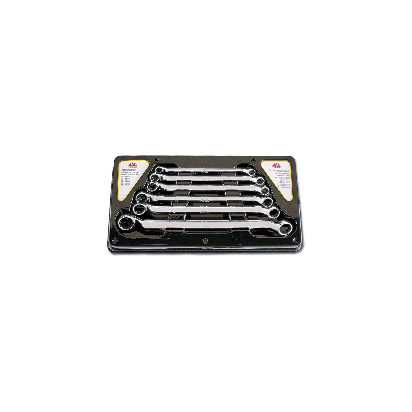 6-PC. Metric Modified Offset Double-Box Wrench Set - 12-PT.