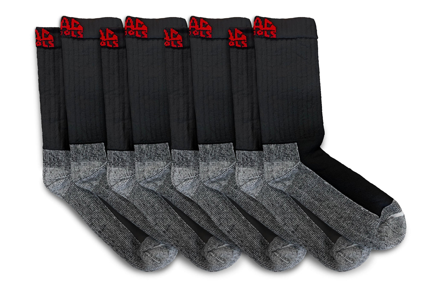 4PK Black Crew Socks