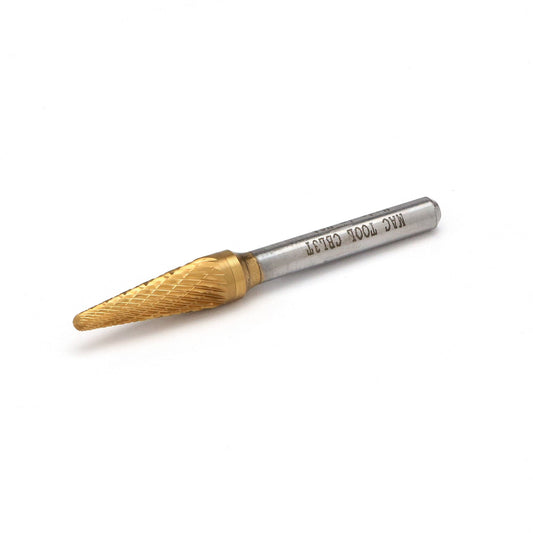 14° Taper Shape Titanium-Nitride Coated Carbide Burr