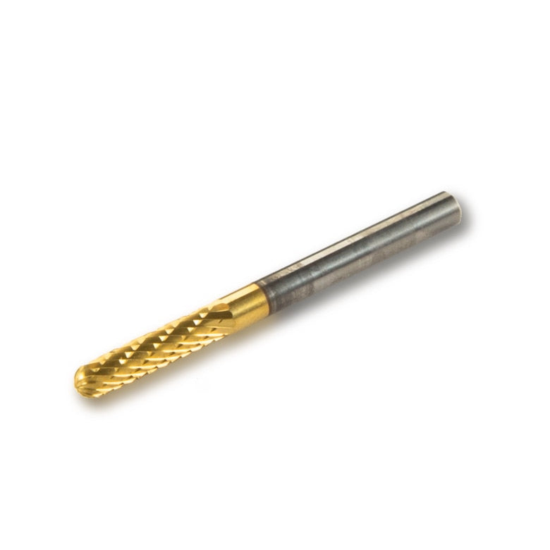 Cylindrical with End Cut Mini Titanium Nitride Coating Carbide Burr