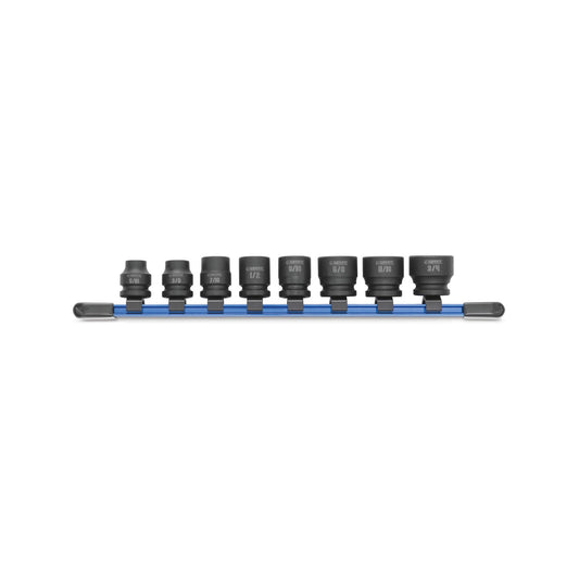 8-PC. 3/8" Drive SAE Stubby Impact Socket Set - 6-PT.