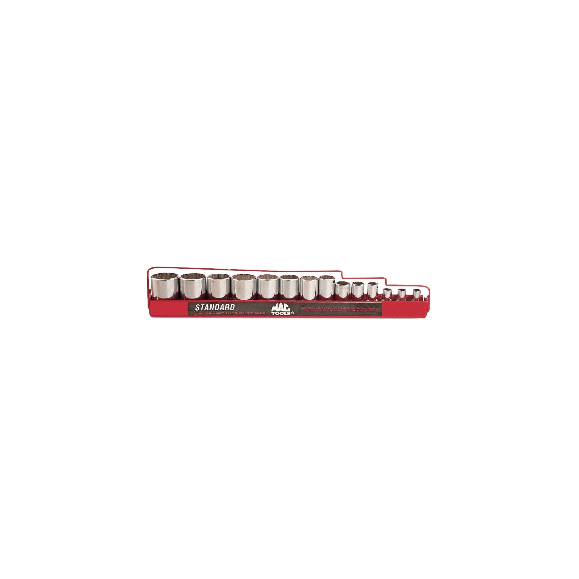 Socket Set, Intermediate SAE in Metal Tray 3/8" Drive - 14-PC.